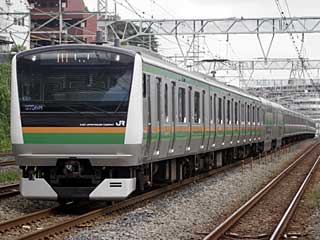 E233系3000番台 湘南色 (クハE232-3001) JR東海道本線 川崎〜横浜