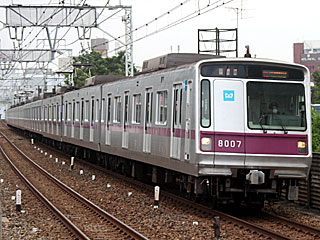 8000系 紫帯 (8007) 東武伊勢崎線 梅島 8107F