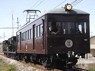 砕石輸送列車 デハ101 (デハ101) 上毛電気鉄道上毛線 東新川〜赤城