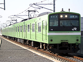 201系0番台 ウグイス白帯 (クハ201-78) JRおおさか東線 JR長瀬