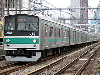 205系0番台 埼京色 (クハ204-123) JR山手貨物線 新宿〜池袋 宮ハエ16編成
