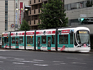 5100形 松江へバス直結広告車 (5106A) 広電本線 稲荷町 5106F