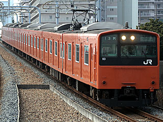 201系0番台 オレンジ (クハ201-93) JR桜島線 安治川口 近モリLB8編成